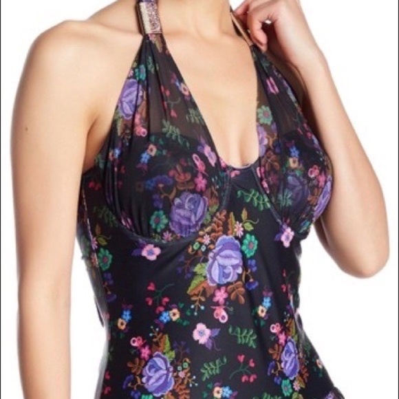 Marilyn Monroe Floral Skirted One Piece Swimsuit - M - Picture 2 of 9